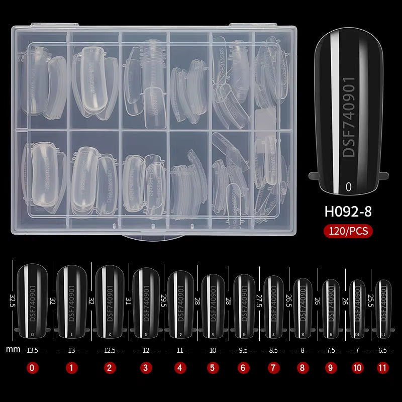 120Pcs Dual Forms Poly Building Gel Mold Nail Form Extension Builder UV