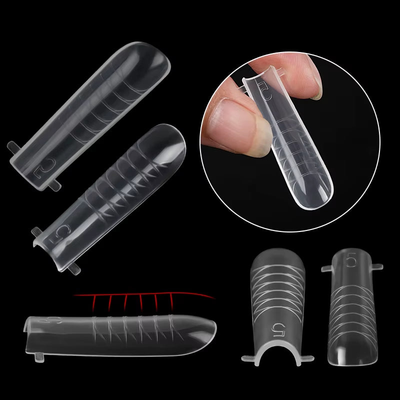 120Pcs Dual Forms Poly Building Gel Mold Nail Form Extension Builder UV