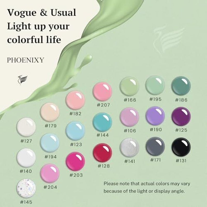 21 Colors Gel Nail Polish Set with Base Coat