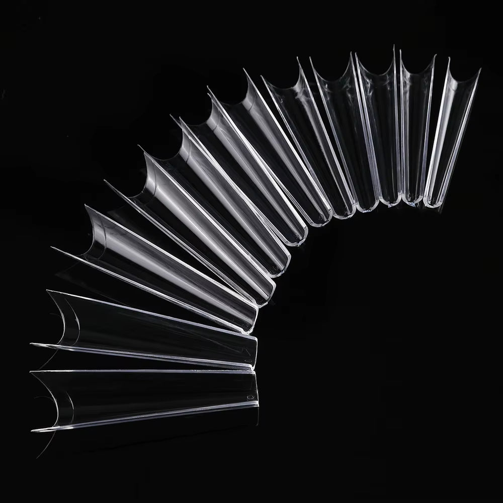 240Pcs/Box XXL Extra Long Coffin Nail Tips Half Cover Clear/Natural 