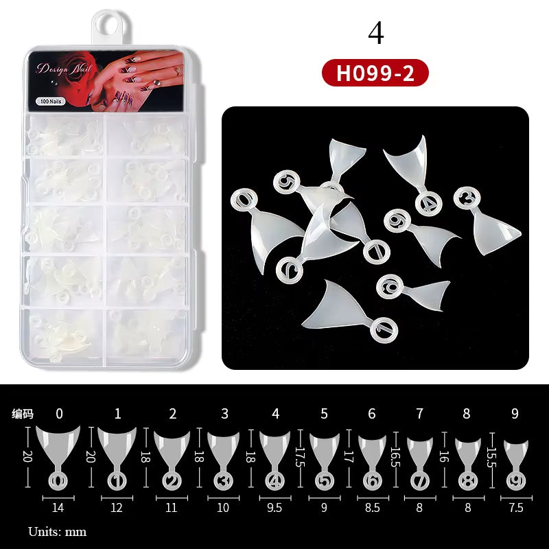 100Pcs Half Transparent Press on Nail  Tips