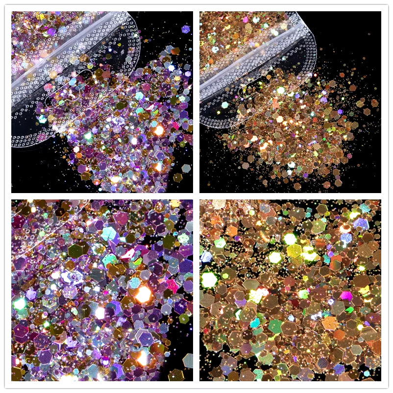 1 Bag Mix Glitter & Flakes For Nails Art 