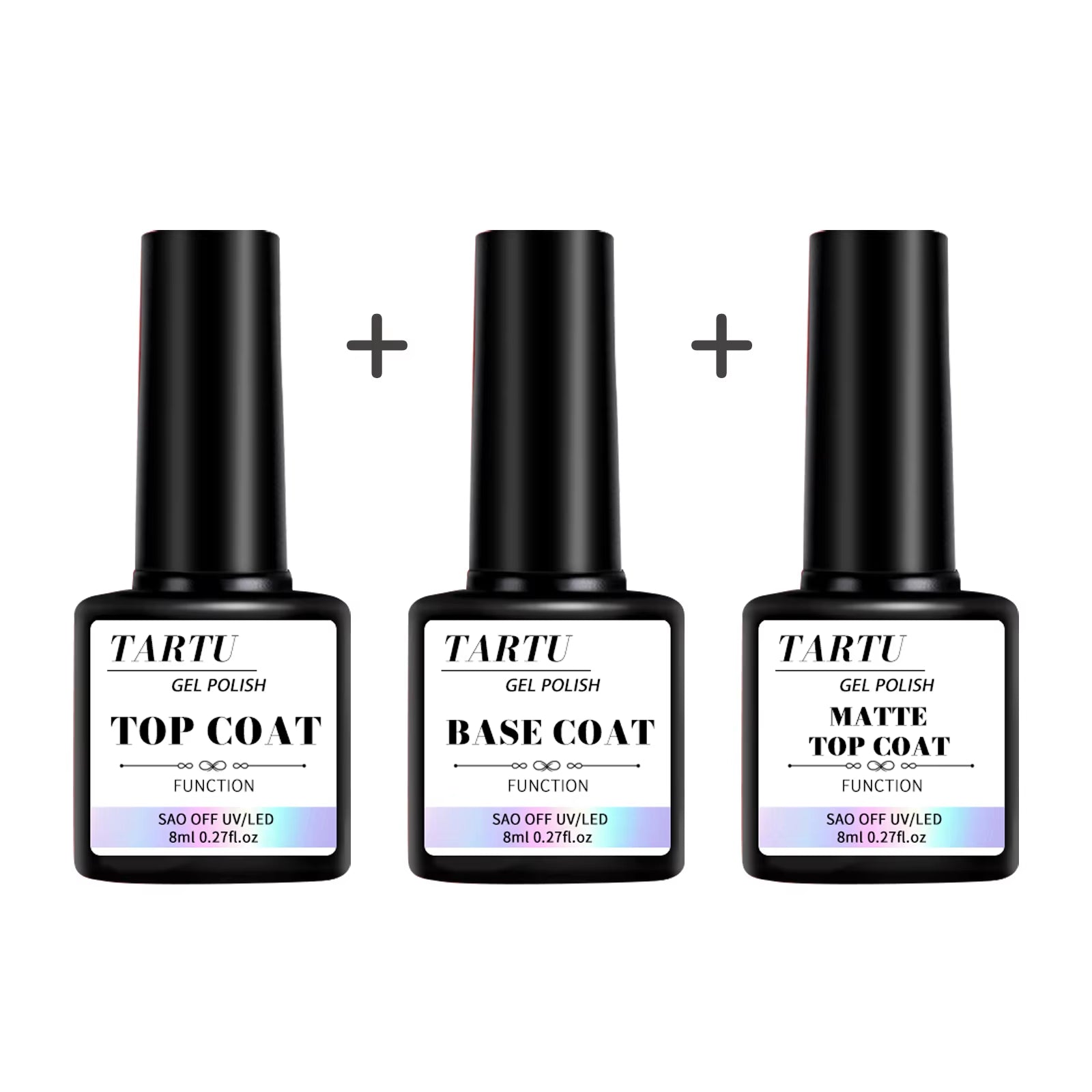 Gel Nail Art Set with Base Coat and Diamond Top Coat,Matte Top ,Soak off Gel Nail Polish 