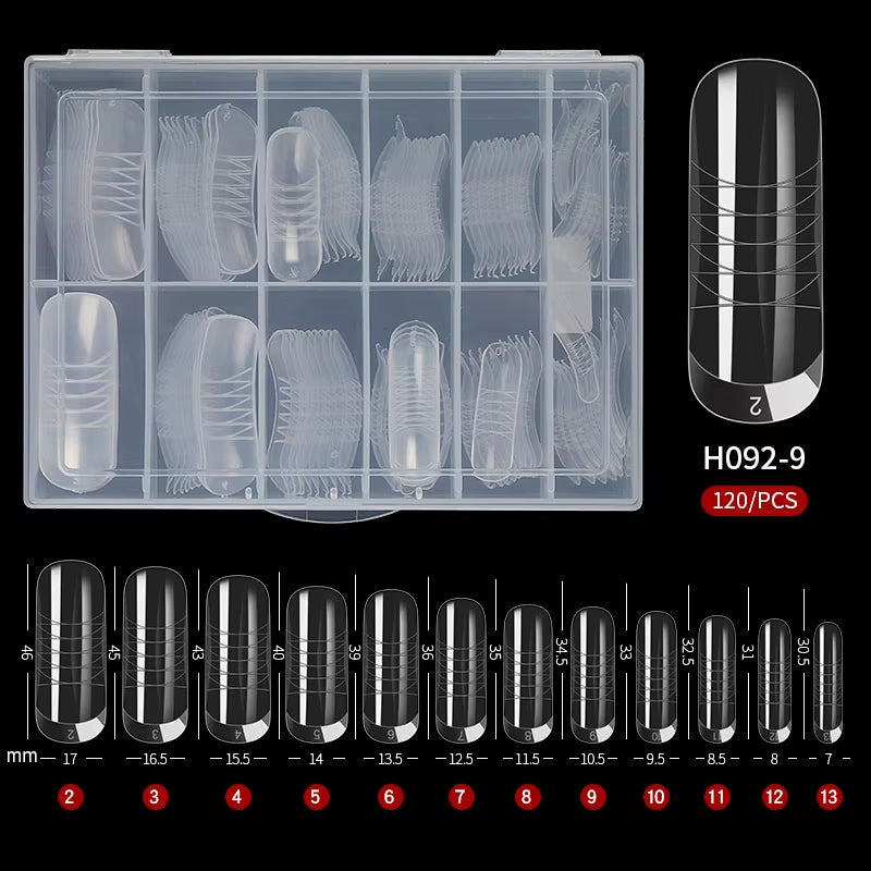 120Pcs Dual Forms Poly Building Gel Mold Nail Form Extension Builder UV