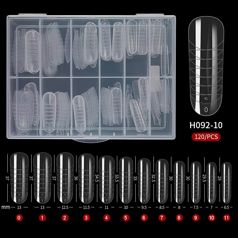 120Pcs Dual Forms Poly Building Gel Mold Nail Form Extension Builder UV