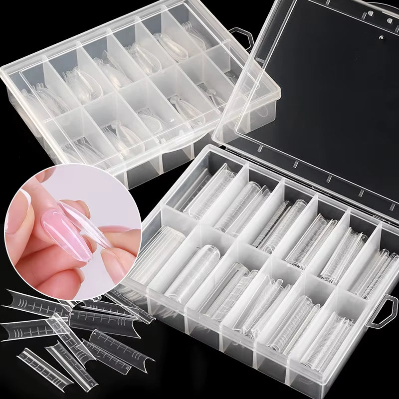 120Pcs Dual Forms Poly Building Gel Mold Nail Form Extension Builder UV