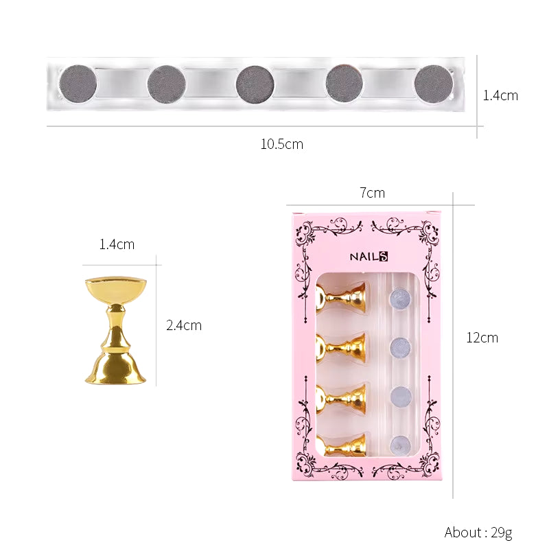 5Pcs/Set Magnetic Nail Holder  Practice Stand Base For Nail Art Display 