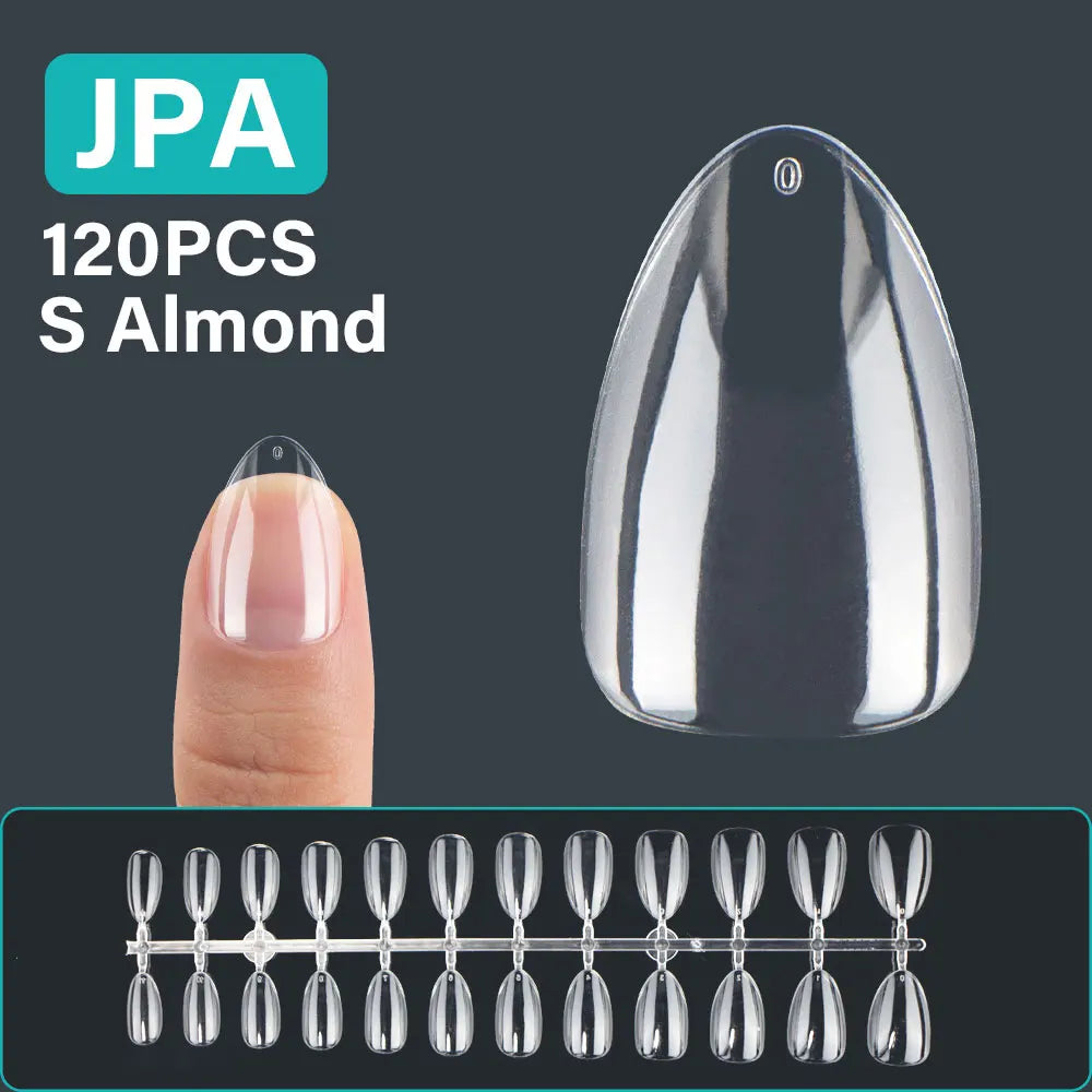 120Pcs False Nails Extension Tips L/M/S/XS Coffin Square Almond Press On Gel X Tips