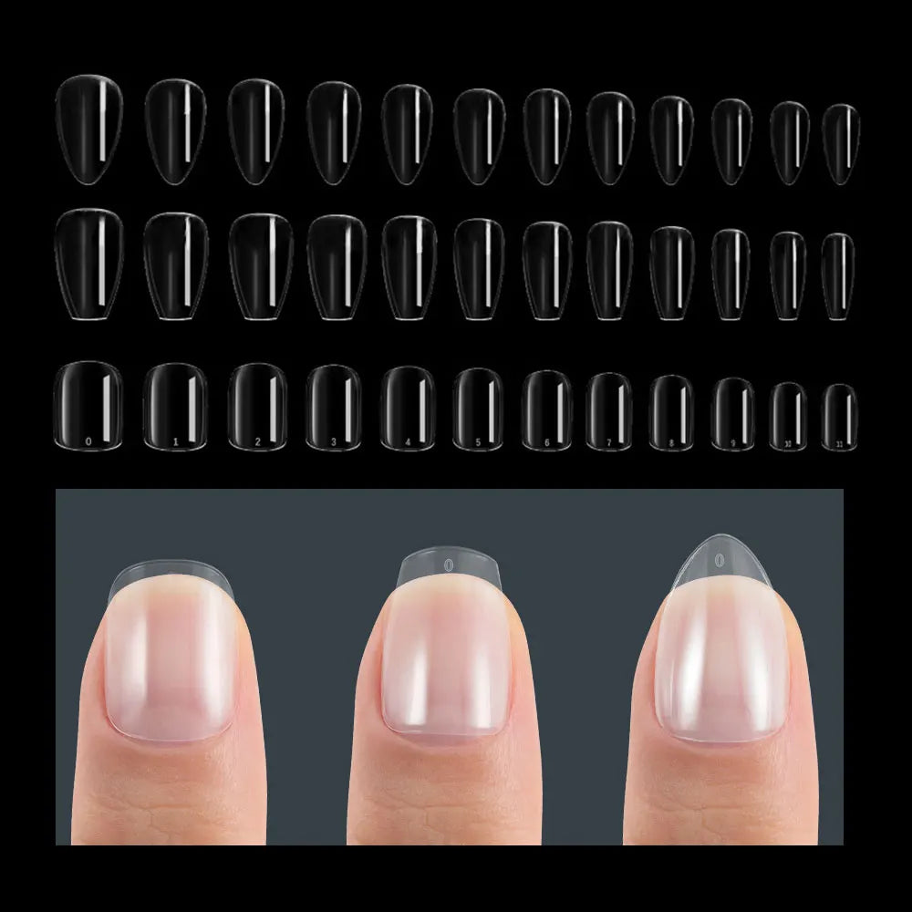 120Pcs False Nails Extension Tips L/M/S/XS Coffin Square Almond Press On Gel X Tips