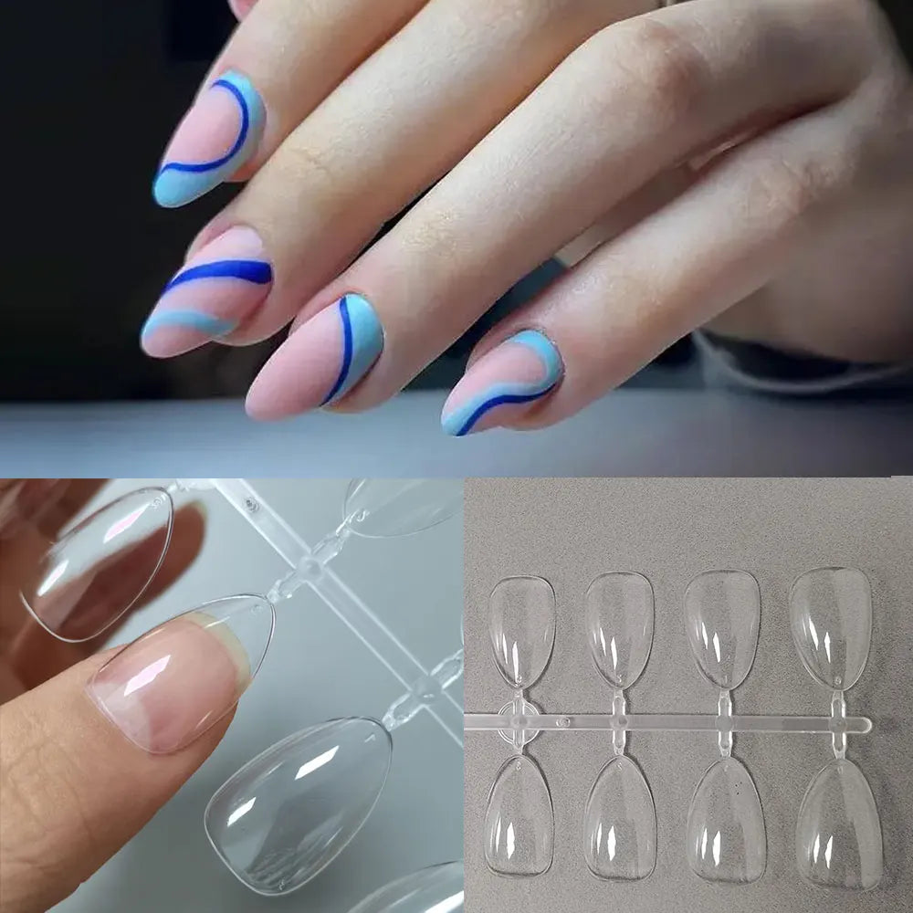 120Pcs False Nails Extension Tips L/M/S/XS Coffin Square Almond Press On Gel X Tips