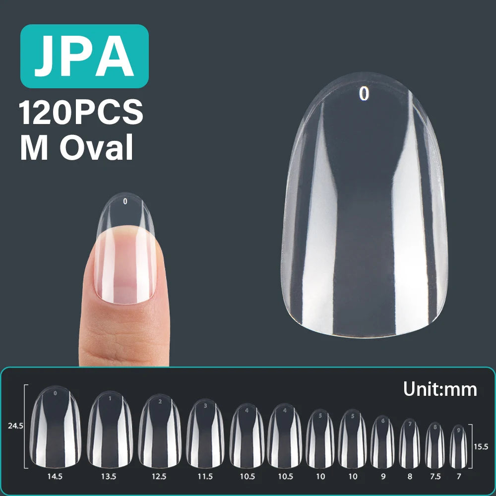 120Pcs False Nails Extension Tips L/M/S/XS Coffin Square Almond Press On Gel X Tips