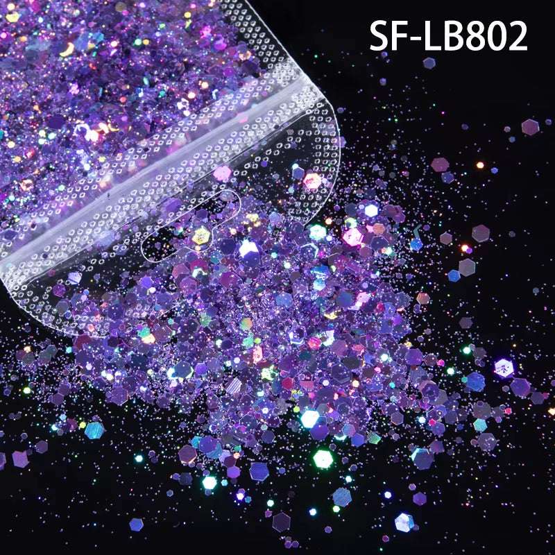 1 Bag Mix Glitter & Flakes For Nails Art 