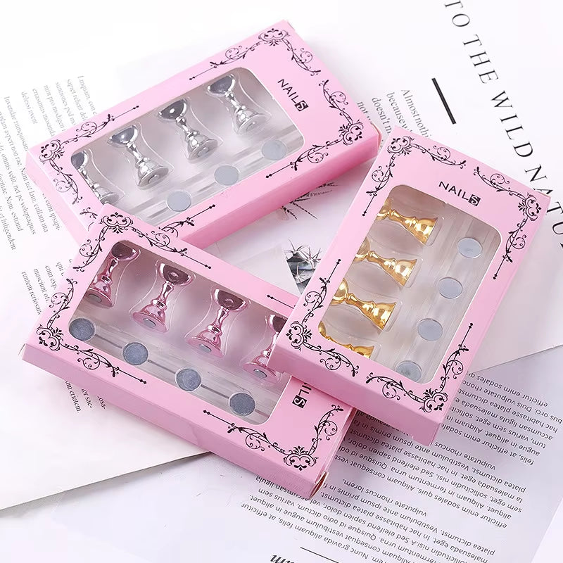 5Pcs/Set Magnetic Nail Holder  Practice Stand Base For Nail Art Display 