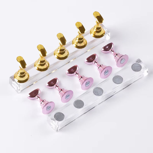 5Pcs/Set Magnetic Nail Holder  Practice Stand Base For Nail Art Display 