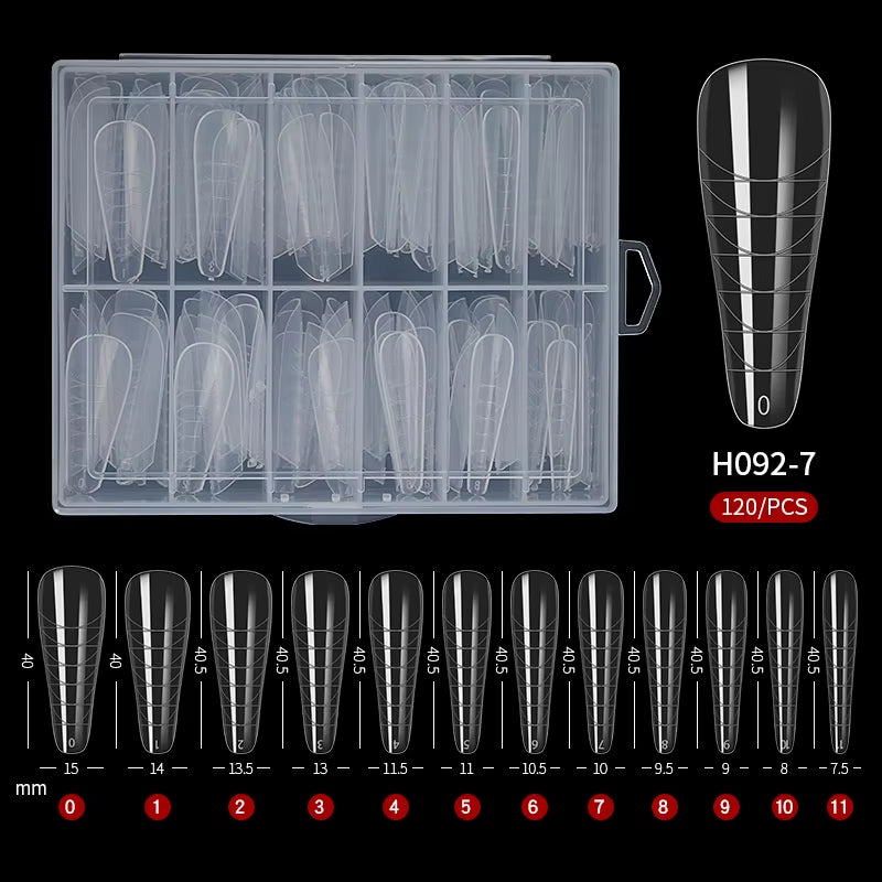 120Pcs Dual Forms Poly Building Gel Mold Nail Form Extension Builder UV