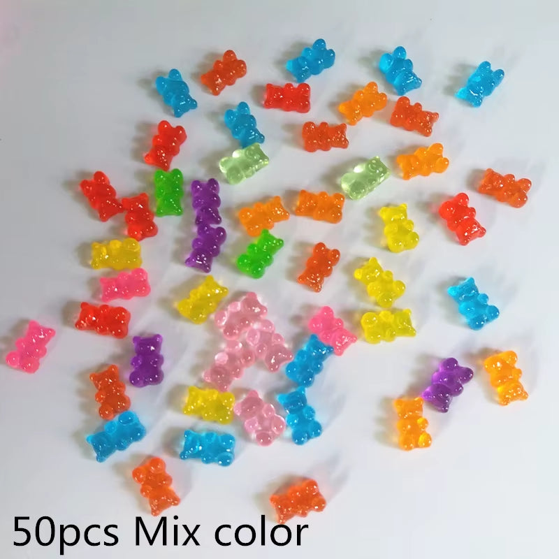 50PCS 3D Kawaii Candy Gummy Bear 3D Kawaii 