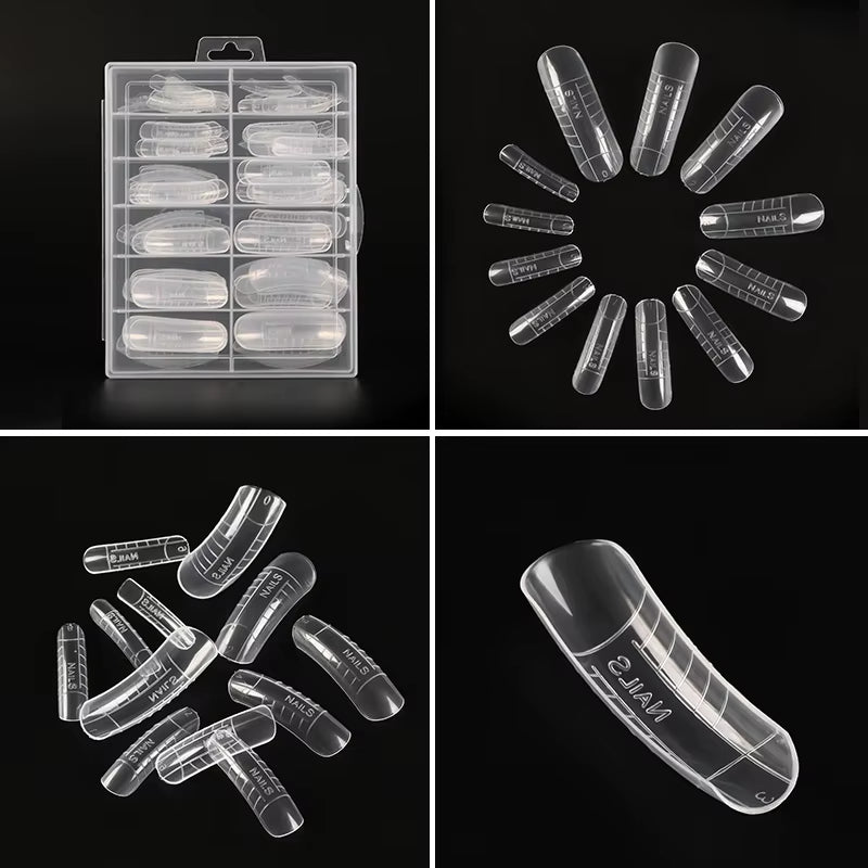 120Pcs Dual Forms Poly Building Gel Mold Nail Form Extension Builder UV