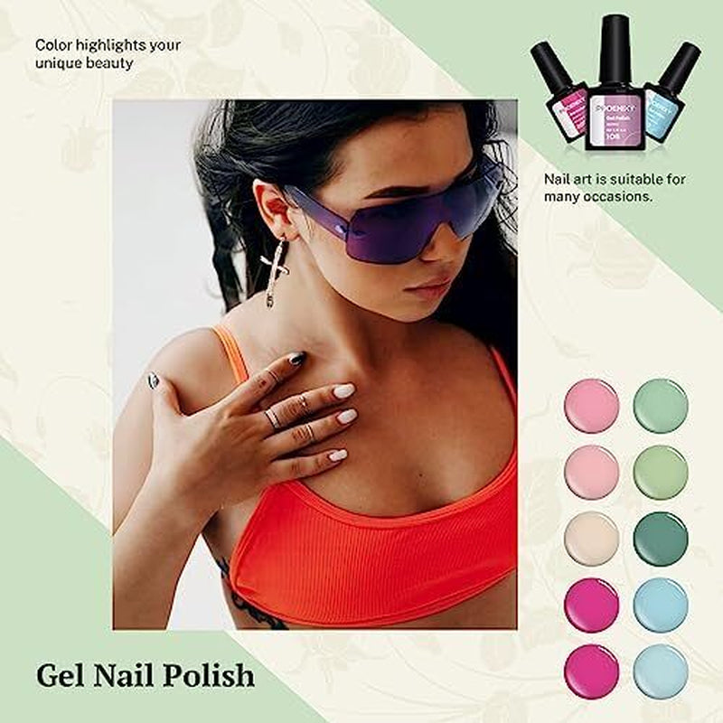 21 Colors Gel Nail Polish Set with Base Coat