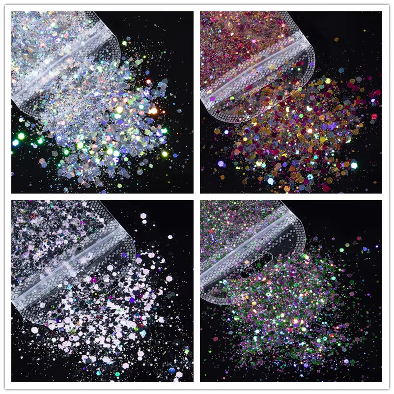 1 Bag Mix Glitter & Flakes For Nails Art 