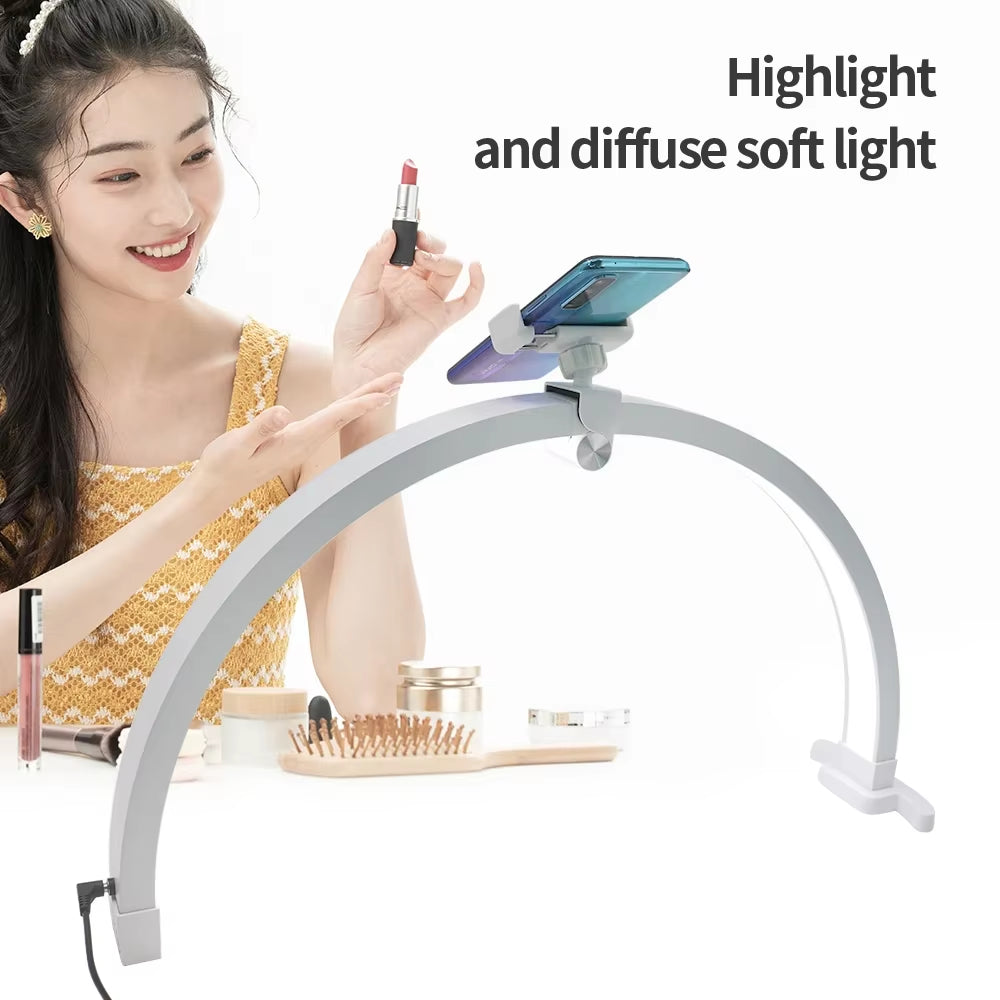 Nail Desk Lamp 24W 3200-5600K Touch Control  Foldable Manicure Tattoo Beauty Light with Phone Clip